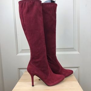 FINAL SALE Stuart Weitzman Suede red Knee high